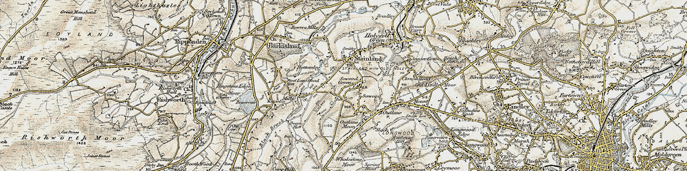 Old map of Sowood Green in 1903