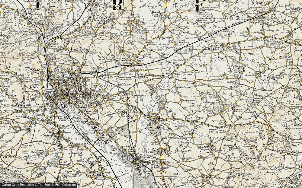 Old Map of Sowton, 1899 in 1899