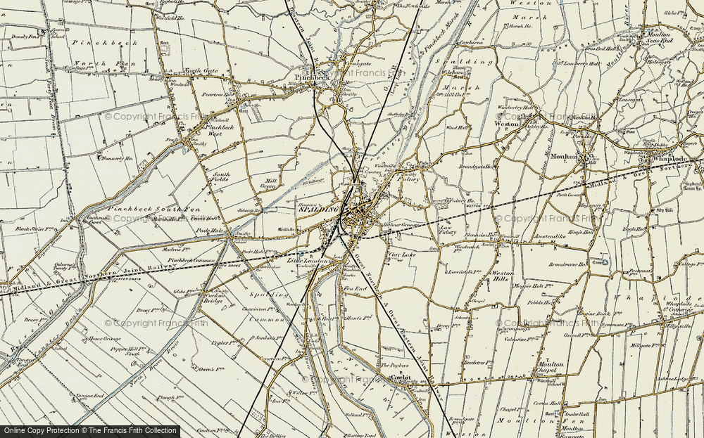 Old Map of Spalding, 1901-1903 in 1901-1903