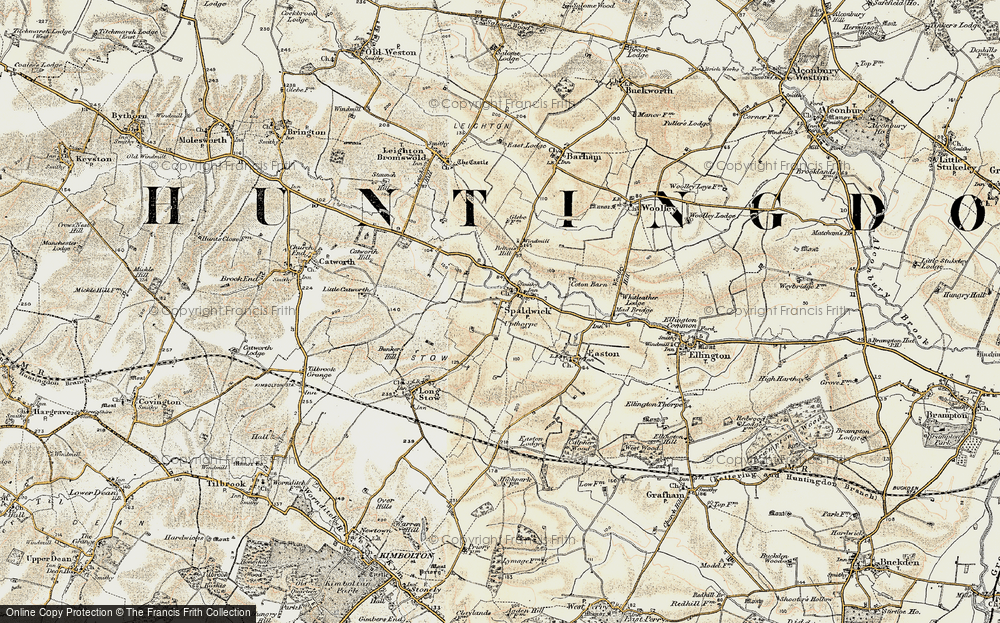 Old Map of Historic Map covering Belton's Hill in 1901