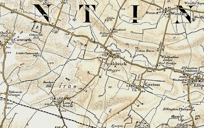 Old map of Spaldwick in 1901