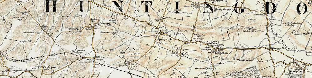 Old map of Spaldwick in 1901