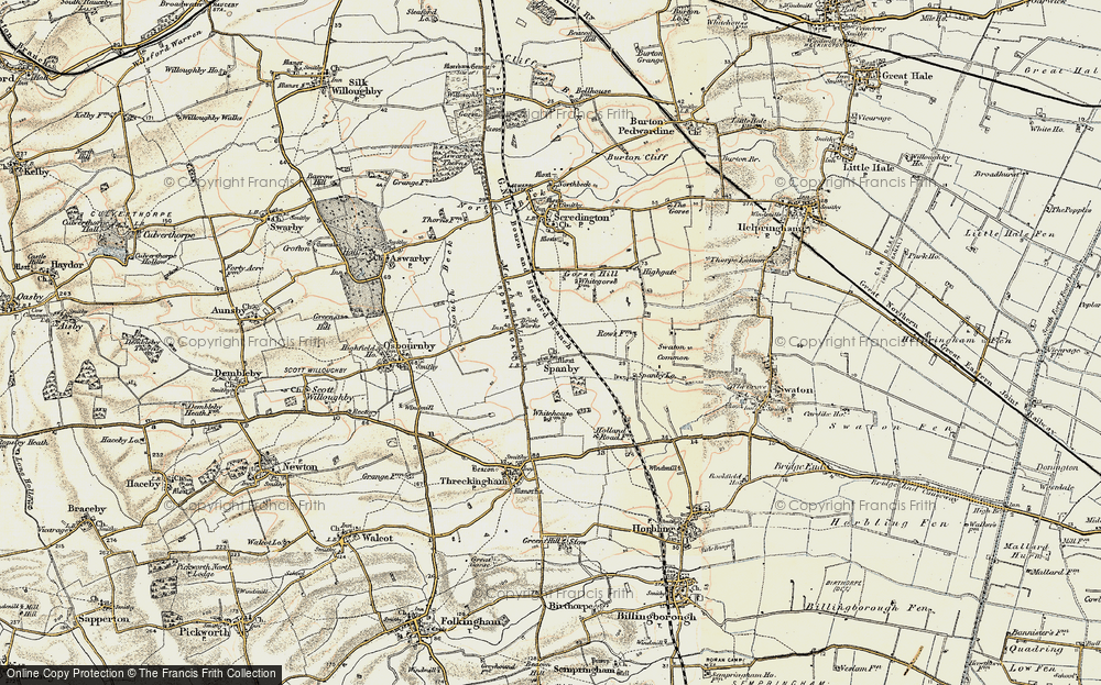 Old Map of Spanby, 1902-1903 in 1902-1903