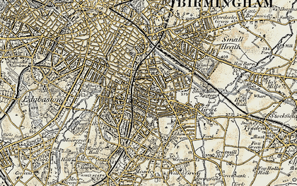 Old map of Sparkbrook in 1901-1902