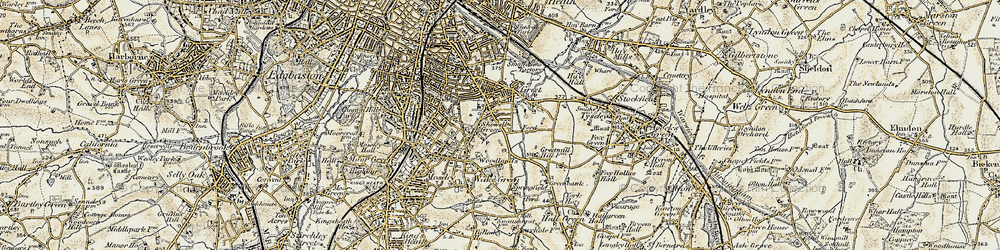 Old map of Sparkhill in 1901-1902