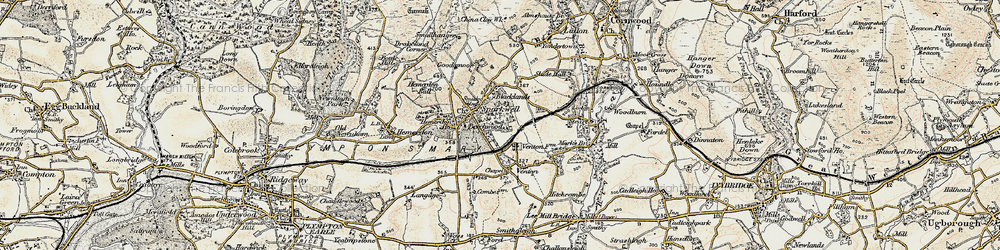 Old map of Sparkwell in 1899-1900