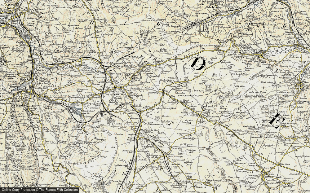 Old Map of Historic Map covering Bee Low in 1902-1903