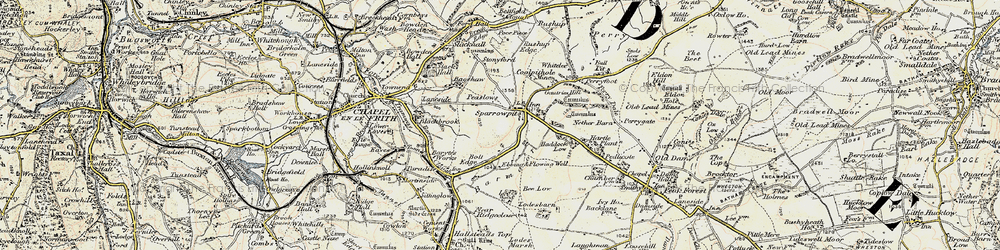Old map of Sparrowpit in 1902-1903