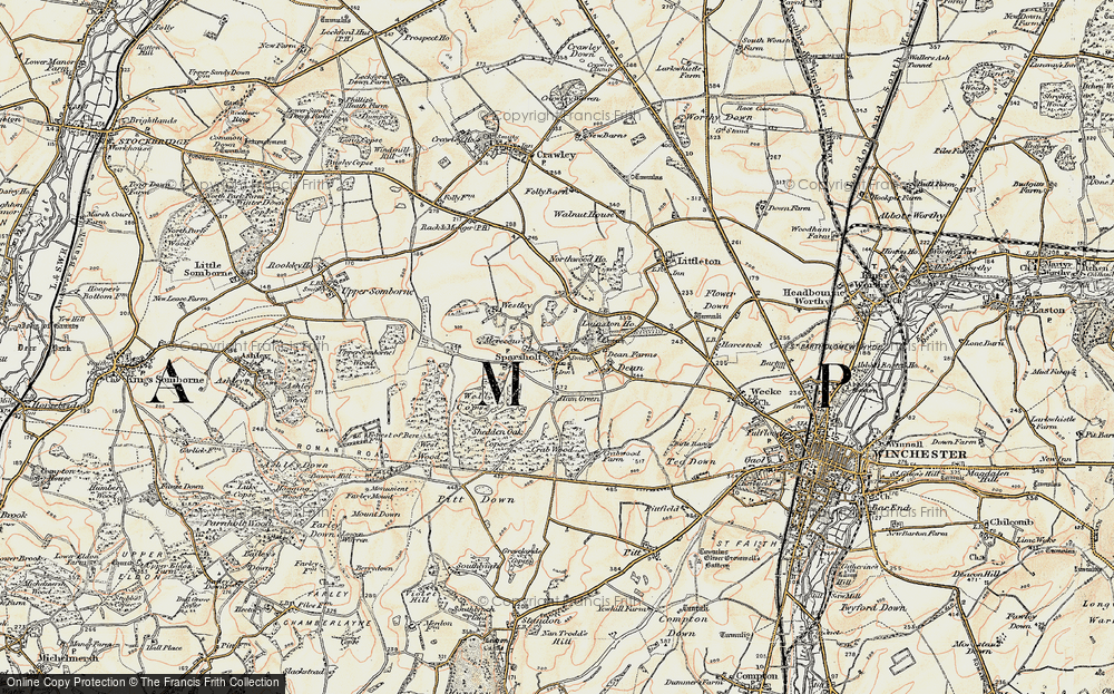 Old Map of Sparsholt, 1897-1900 in 1897-1900