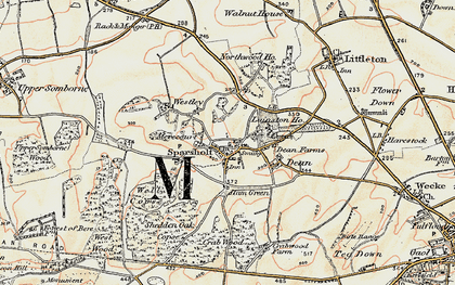 Old map of Sparsholt in 1897-1900
