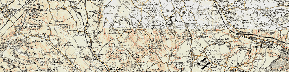 Old map of Speen in 1897-1898