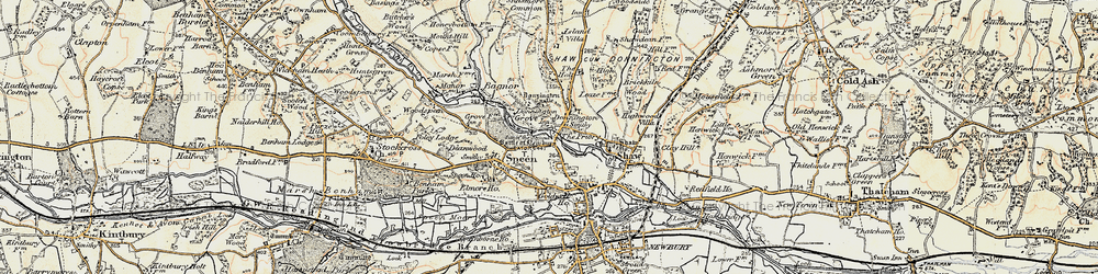 Old map of Speen in 1897-1900