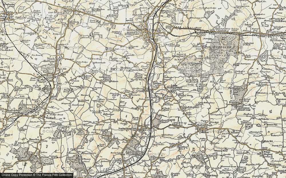 Old Map of Spellbrook, 1898-1899 in 1898-1899
