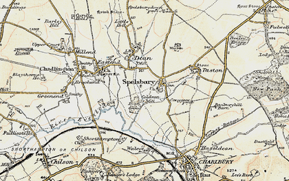 Old map of Spelsbury in 1898-1899