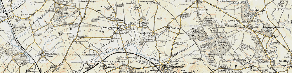 Old map of Spelsbury in 1898-1899