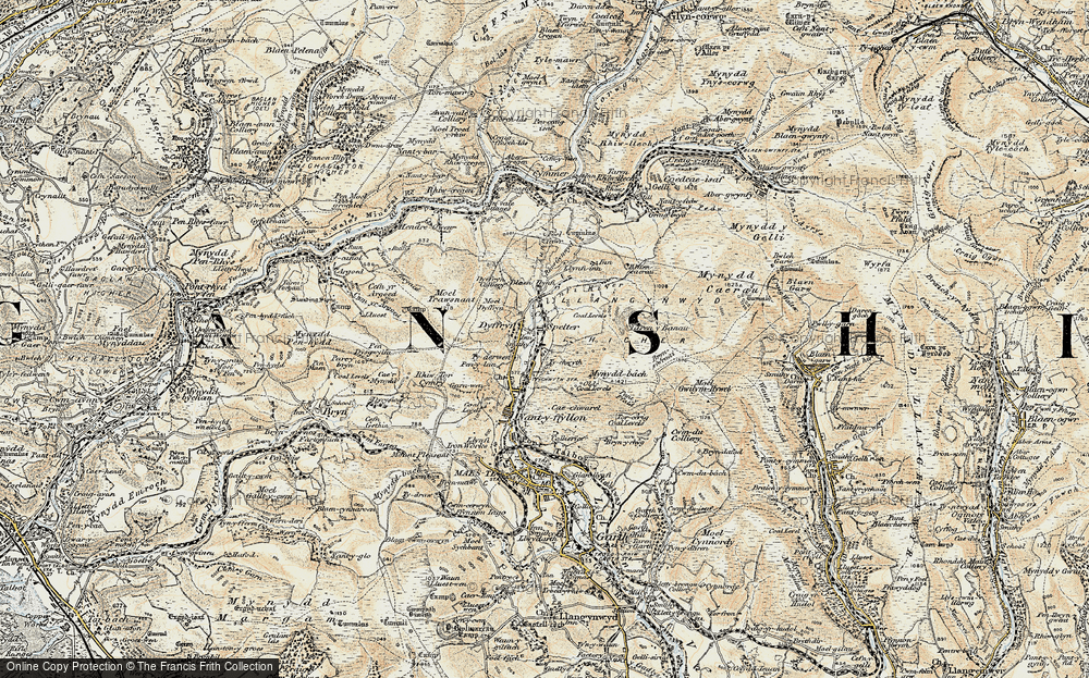 Old Map of Spelter, 1900-1901 in 1900-1901