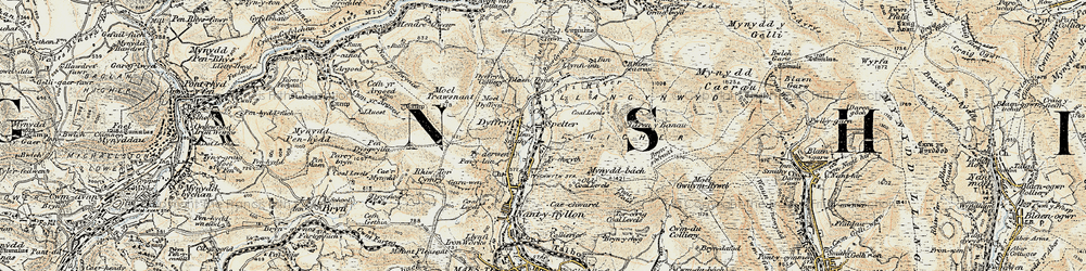 Old map of Spelter in 1900-1901