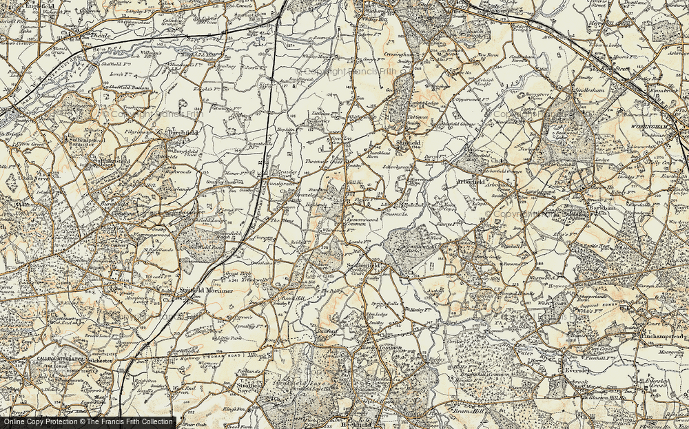 Old Map of Spencers Wood, 1897-1909 in 1897-1909