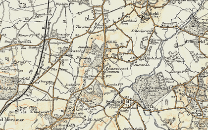Old map of Spencers Wood in 1897-1909