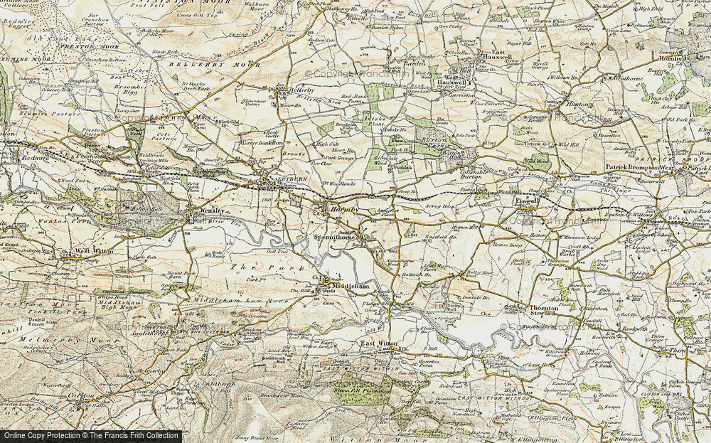 Old Map of Spennithorne, 1904 in 1904