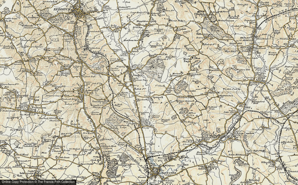 Old Map of Spernall, 1899-1902 in 1899-1902