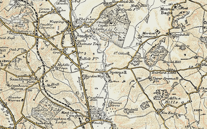 Old map of Spernall in 1899-1902