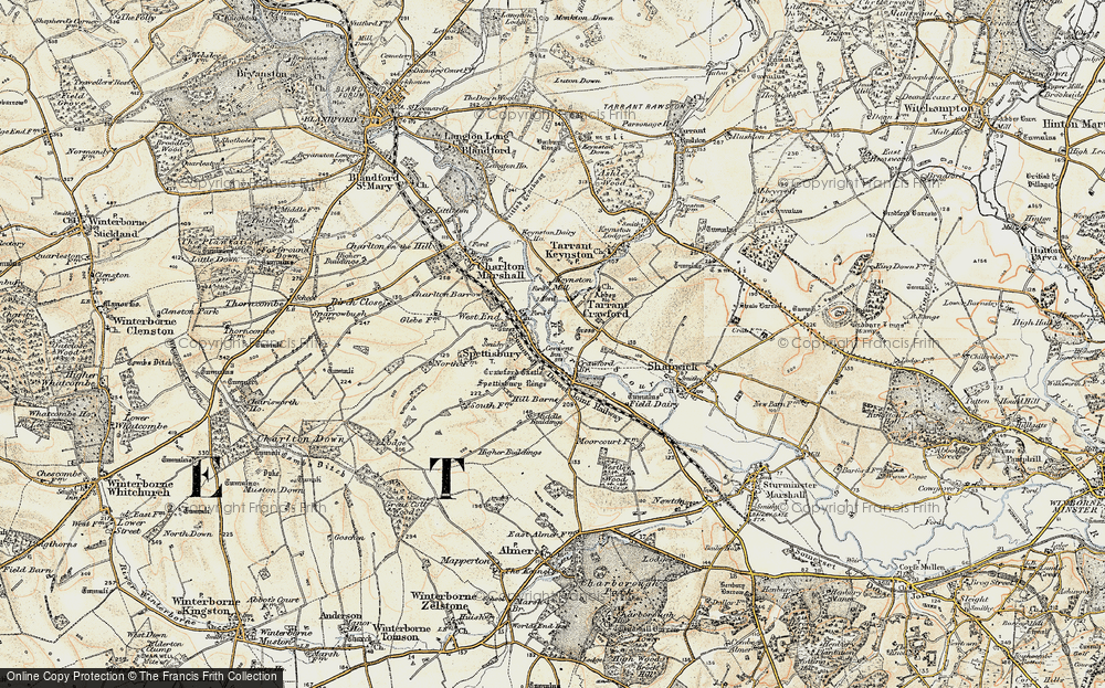 Old Map of Spetisbury, 1897-1909 in 1897-1909