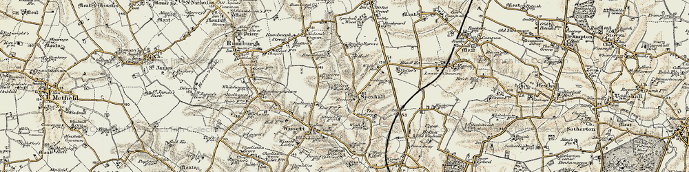 Old map of Spexhall in 1901-1902