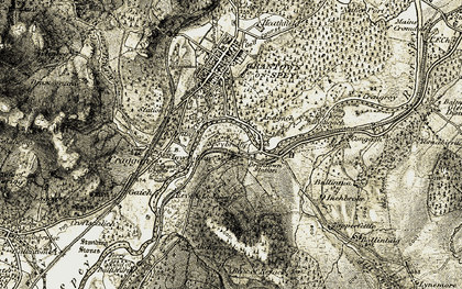 Old map of Speybridge in 1908-1911