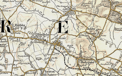 Old map of Spilsby in 1902-1903