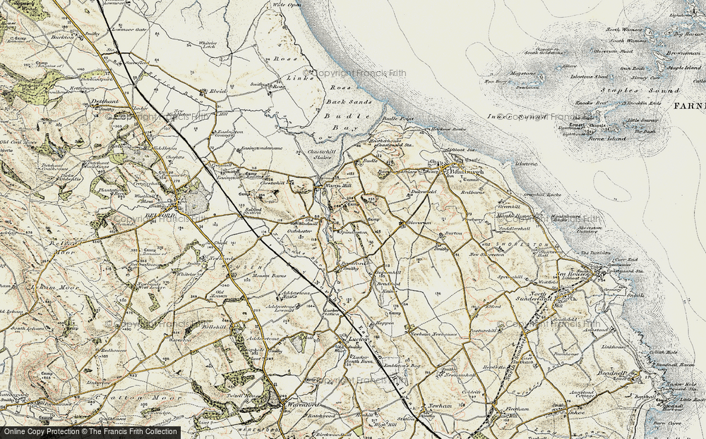 Old Map of Spindlestone, 1901-1903 in 1901-1903
