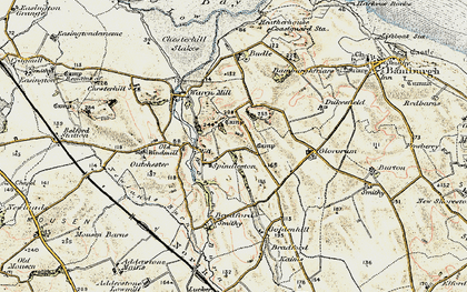 Old map of Spindlestone in 1901-1903
