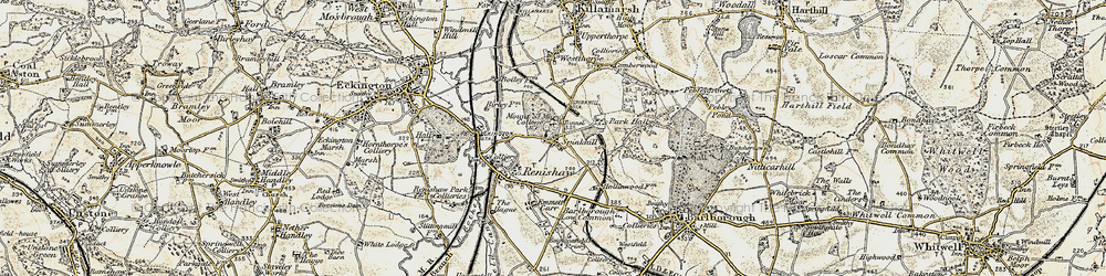 Old map of Spinkhill in 1902-1903