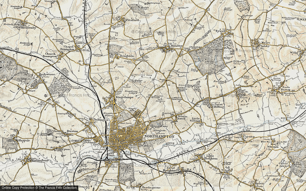 Old Map of Historic Map covering Arbours, The in 1898-1901