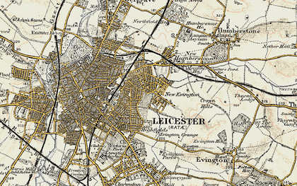 Old map of Spinney Hills in 1901-1903