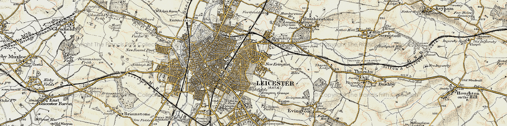 Old map of Spinney Hills in 1901-1903