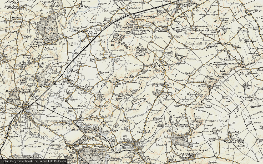 Old Map of Historic Map covering Bremhill Ho in 1898-1899