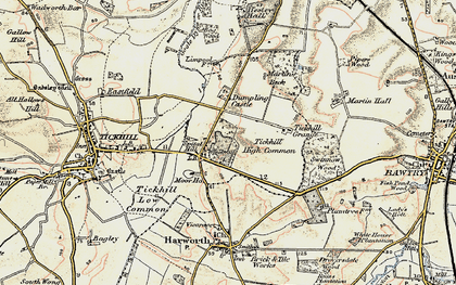 Old map of Tickhill Grange in 1903