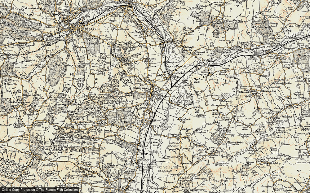 Old Map of Spitalbrook, 1898 in 1898