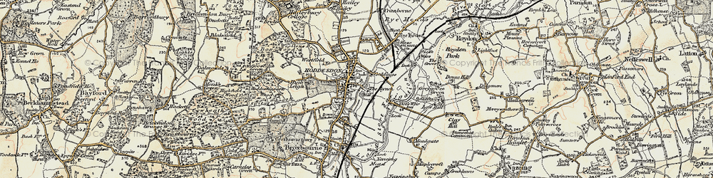 Old map of Spitalbrook in 1898