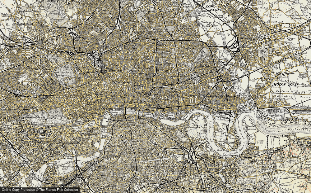 Old Map of Spitalfields, 1897-1902 in 1897-1902
