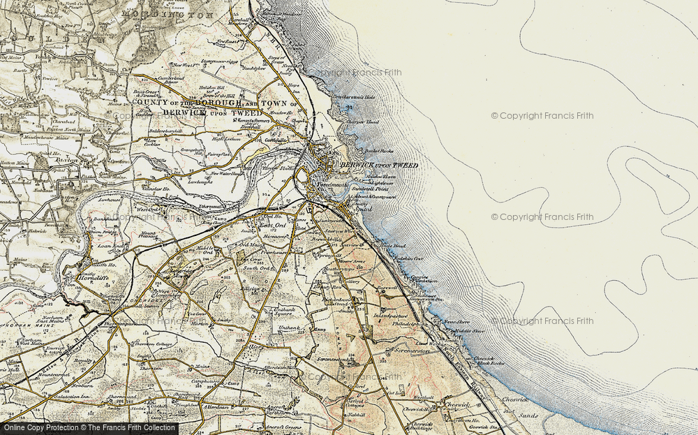 Old Map of Historic Map covering Bear's Head in 1901-1903