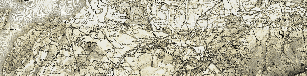 Old map of Spittal in 1905-1907
