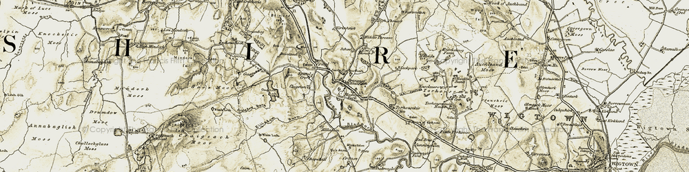 Old map of Bartrostan Burn in 1905