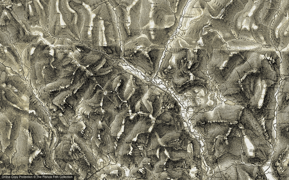 Old Map of Spittal of Glenshee, 1908 in 1908