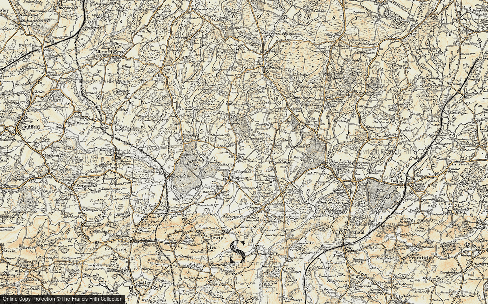Old Map of Splayne's Green, 1898 in 1898