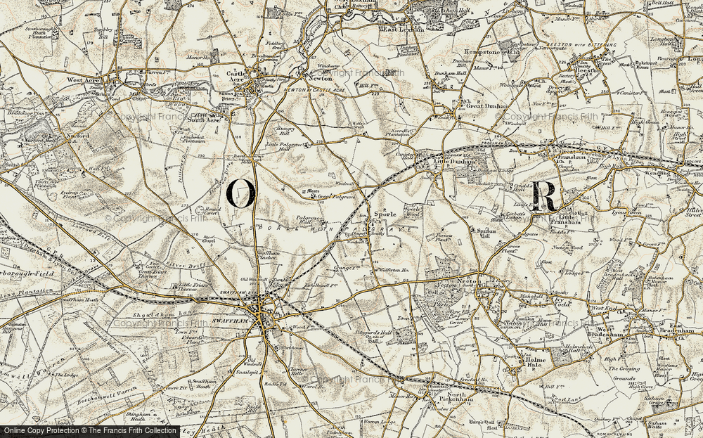 Old Map of Historic Map covering Wolferton Ho in 1901-1902