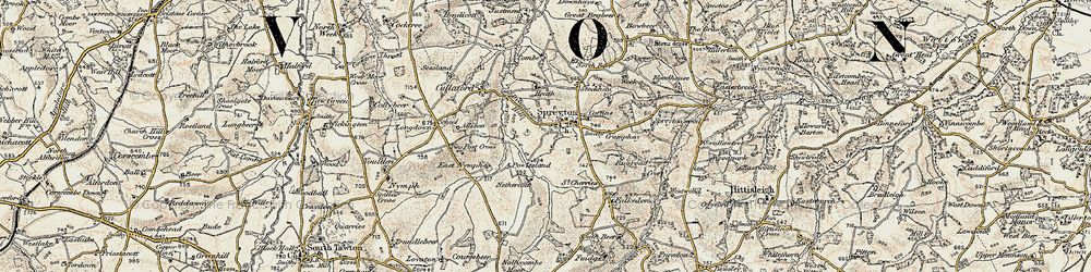 Old map of Langdown in 1899-1900
