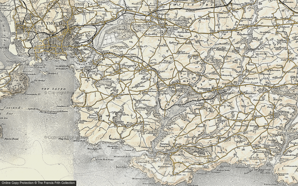 Old Map of Spriddlestone, 1899-1900 in 1899-1900
