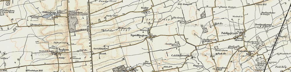Old map of Spridlington in 1902-1903